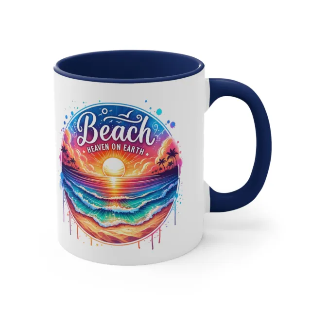 Coffee Mug - Accent Coffee Mug, 11oz- Beach Heaven on Earth Coffee Mug