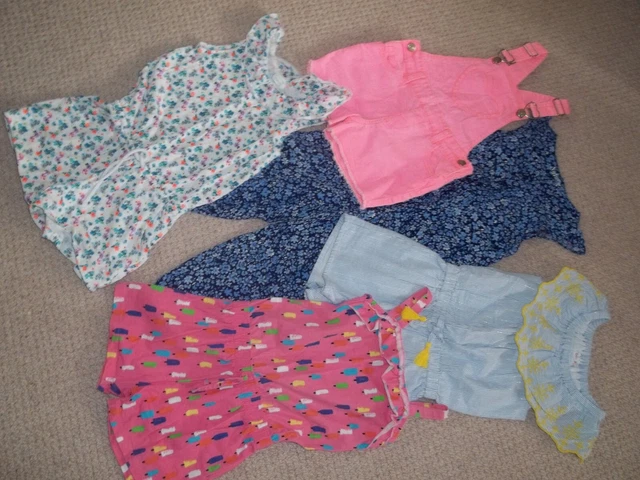 Girls bundle summer sun playsuits, bib&brace age 4-5yrs good condition