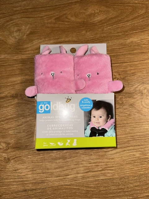 Goldbug Animal Strap Covers--Pink Bunny Bunnies Car Seat Belt Covers NWT