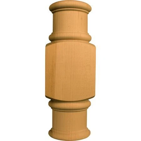 OSBORNE WOOD PRODUCTS 7215P 10 x 3 1/2 x 1 1/4 Lg Half Round Center Plinth with