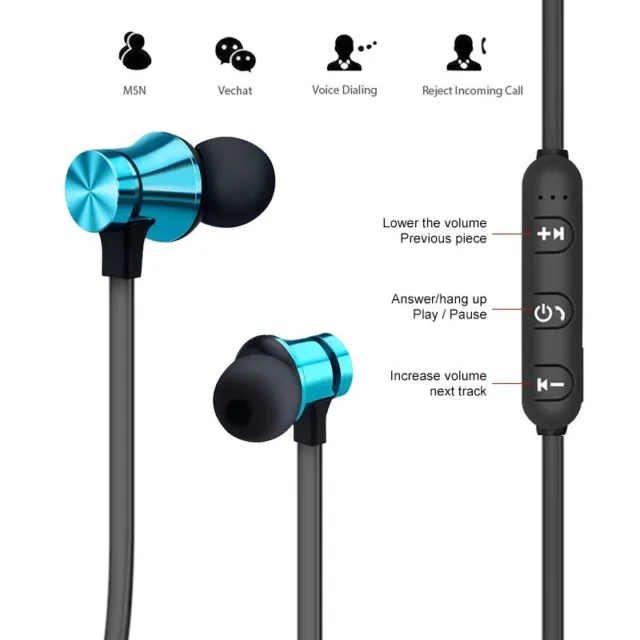 Magnetic Sports Bluetooth 5.0 Wireless Neckband Earphones Headphones Headset uk