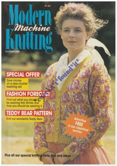 Modern Machine Knitting Magazine : October 1989 : Vgc