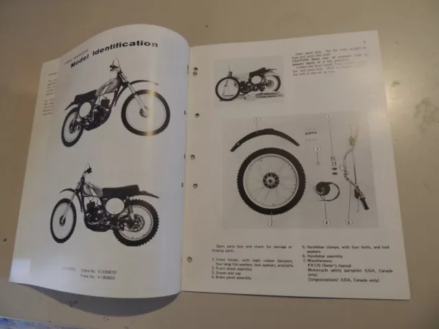 KAWASAKI KX125 - A3 Assembly & Preparation manual Montageanleitung 08.1975 3