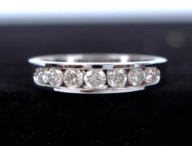 $2,950 BH EFFY 14K White Gold 7 Round Diamond Channel Set Wedding Band Ring