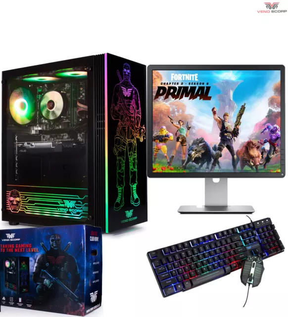 Fast Gaming PC Computer Bundle Intel Quad Core i5 16GB 1TB Windows 10 2GB GT710