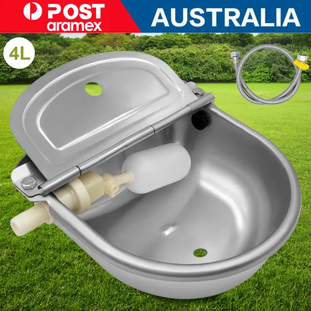 Automatic Stainless Steel Waterer Bowl with Float Valve Water Trough Horse Sheep