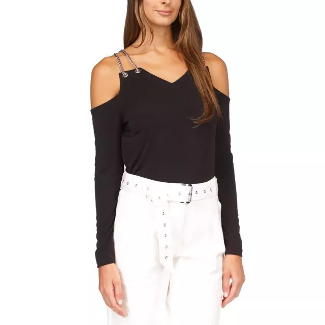 Michael Michael Kors Chain Cold-Shoulder Top 4B 812