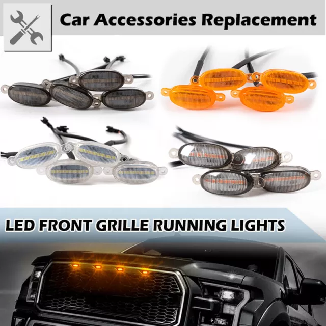 Universal LED Car Front Bumper Grille Lighting Running Lights Light Kits