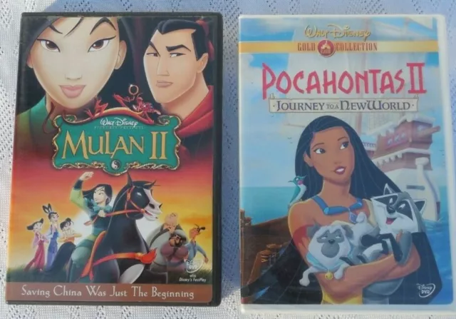 Walt Disney Like New Mulan II and NEW Pocahontas II DVDs