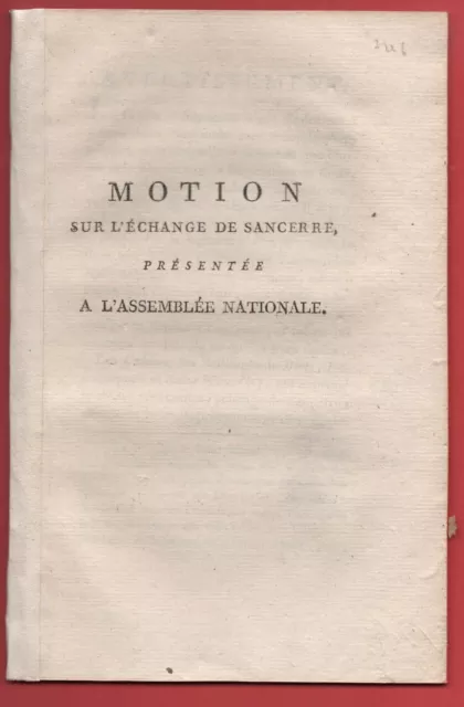 1789 Revolution Motion Sur L Echange De Sancerre Cher