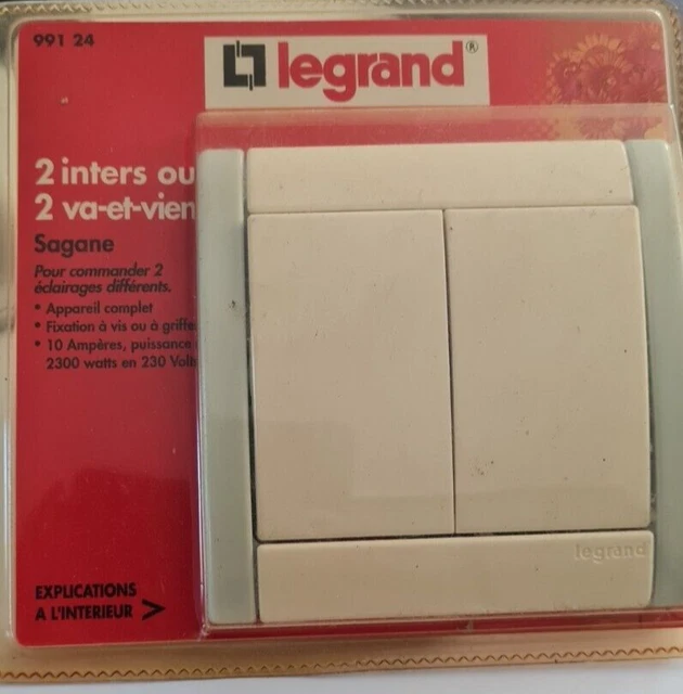 Legrand Sagane – Lot De 10 Interrupteurs Va-et-Vient Blanc 840 02 (84002) – Neuf