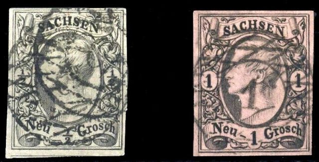 1855, Altdeutschland Sachsen, 8-9, gest. - 1598085