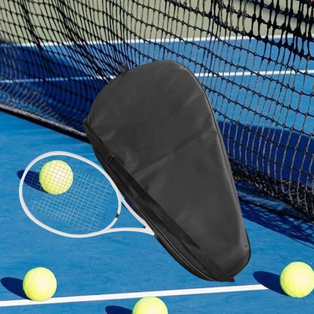 Housse De Raquette De Tennis Simple – Noir, Oxford – Sac Bandoulière 70x30cm – Neuf