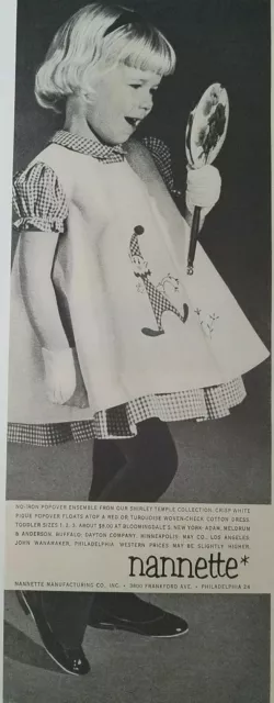 1959 Nannette Little Girl Shirley Temple Collezione Abito Clown Applique Ad