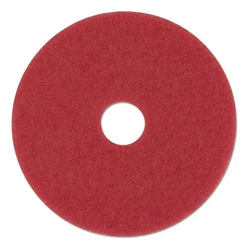 4013Red Buffing Floor Pads, 13-Inch Diameter, Red, 5/Carton