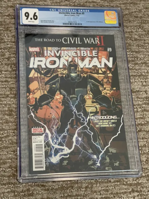 Invincible Iron Man #9 CGC 9.6 1st Full Riri (Ironheart) Williams
