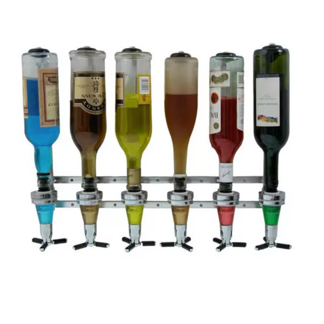 Wall Mounted Liquor Wine Dispenser Bar Butler Drinking Pourer 4/6-Station 30 ml