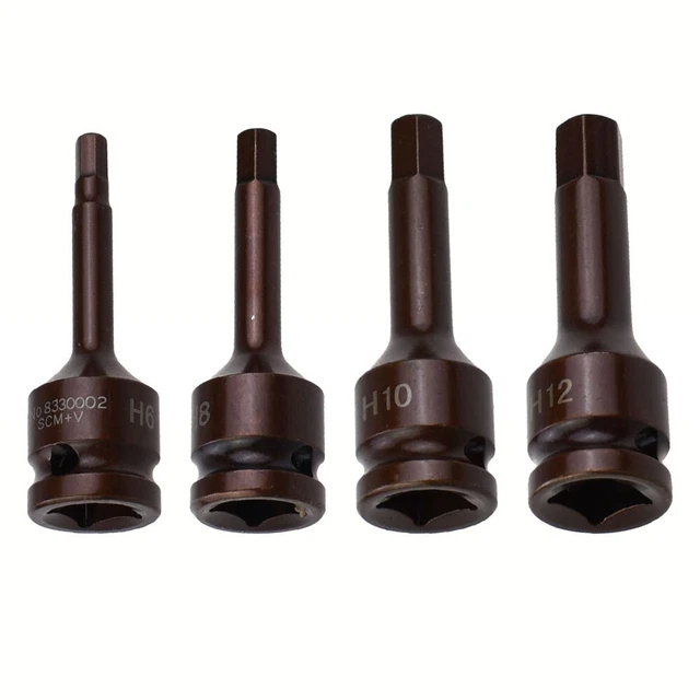 Clé à Pipe En L - 4 Tailles (6, 8, 10, 12 Mm) Pour Moto Et Voiture, Acier Chromé, Coude Perforé