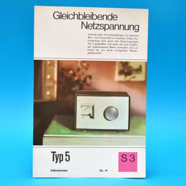 Typ 5 Stelltransformator DDR 1968 | Prospekt Werbung Werbeblatt DEWAG S3 C