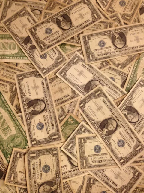 One Dollar Note $1 Silver Certificate VG-XF Bill Blue Seal US Currency