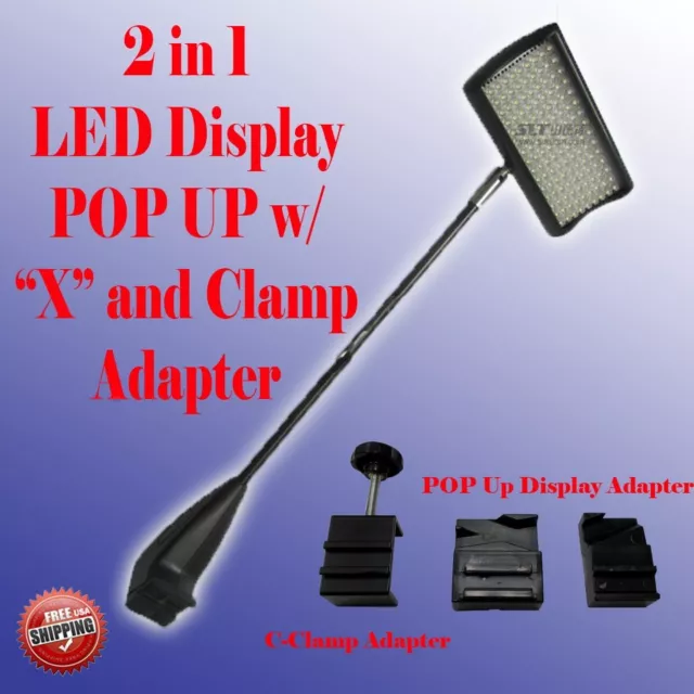LED Display Light POP UP Tension Booth Panel X and Clamp Trade Show Approved