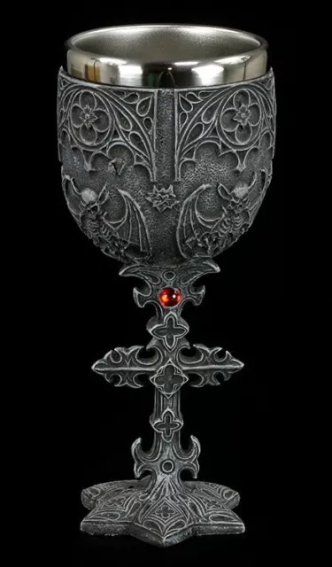 Gargoyle Kelch mit Kreuz - Fantasy Gothic Becher