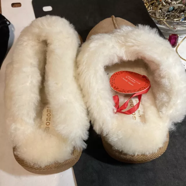 sonoma life and style size 6 womens shearling slippers 3