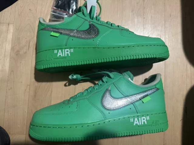 Nike Air Force 1 Low Off-White Spark Green Brooklyn Slime DX1419 300 Sz 14  