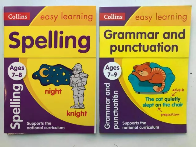 KS2 Collins Spelling & Grammar Pack of 2 Workbook Kids Age 7-9 years New