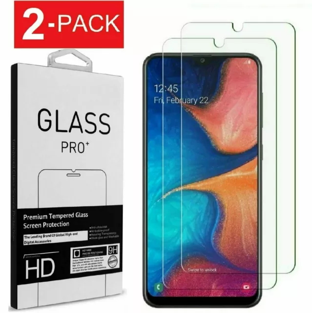 2-Pack Premium Tempered Glass Screen Protector For Samsung Galaxy A20 A30 A50