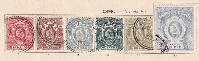 British Uganda 1898 collection of 6 CLASSIC stamps / HIGH VALUE!