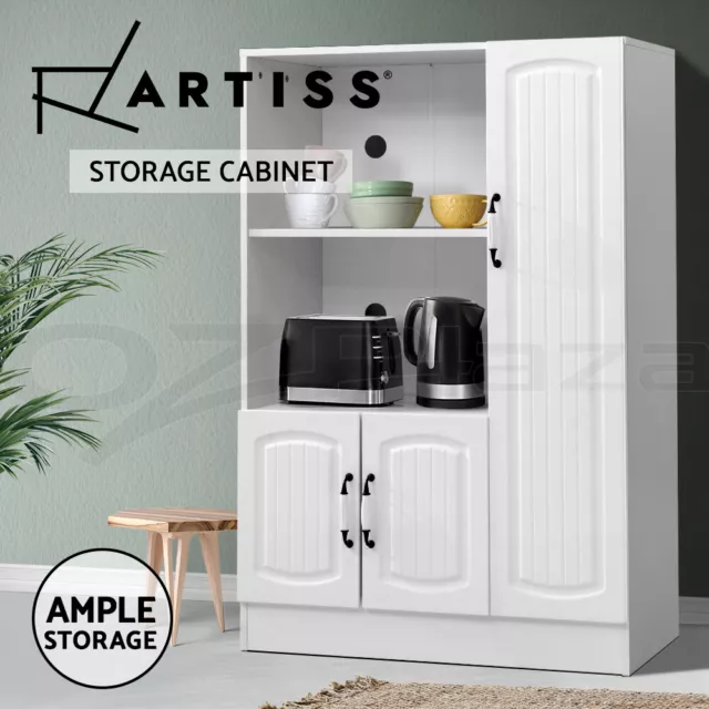 Artiss Buffet Sideboard Cupboard Cabinet 2 Doors Pantry Storage Hutch White ARIA