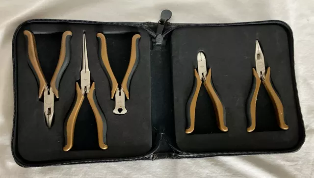 Craftsman Professional 5pc Mini Precision Pliers Set 45671 Nipper Cutter W/ Case