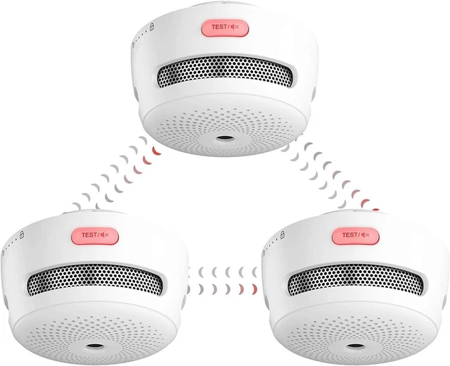 X-Sense Wireless Interlinked Smoke Alarm, Mini Smoke Alarm for Home, 820 ft T...