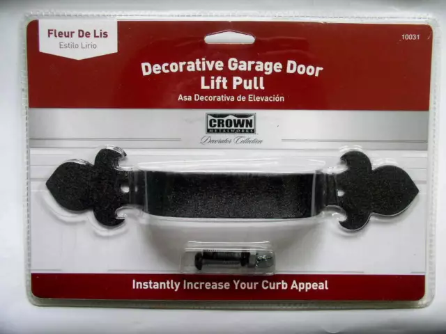 NUEVO Crown Metalworks Flor de Liso Decorativo Negro Garaje Puerta Tirón Elevador, Manija