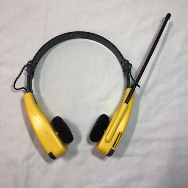 CASQUE PLIABLE VINTAGE Suntone AM/FM radio poids jaune observateurs ...