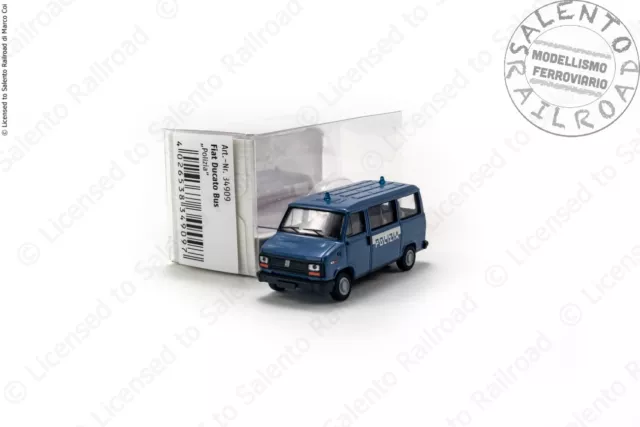 BREKINA 34909 furgone Fiat Ducato bus POLIZIA in scala 1:87