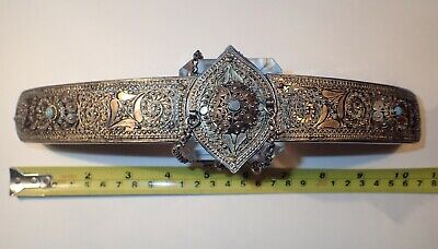 Collectible ANTIQUE Gold Plated SILVER FILIGREE CAUCASIAN / OTTOMAN BELT 3