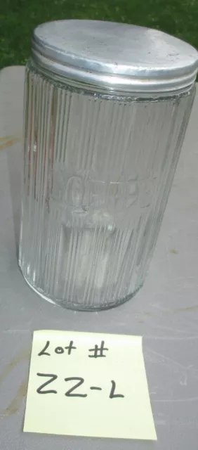 Hoosier Cabinet Original Triple Skip Coffee Spice Jar   Lot # Zz-L