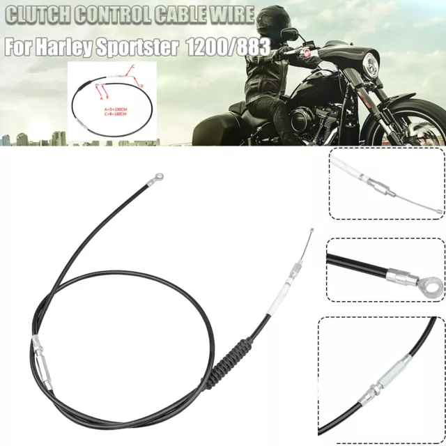 70.8"180CM Steel Brake Clutch Control Cable Wire Black Fit For Harley Sportster