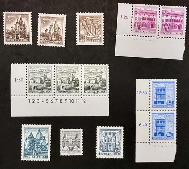 BRIEFMARKEN ÖSTERREICH ab  1957 - BAUTEN - POSTFRISCH