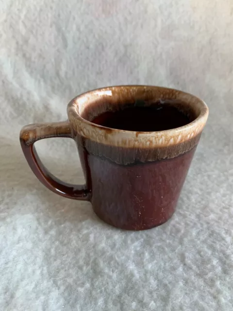 Original McCoy Pottery Salt Glaze Brown Drip 8-oz Mug Cup Brown USA 1970's LCC 2
