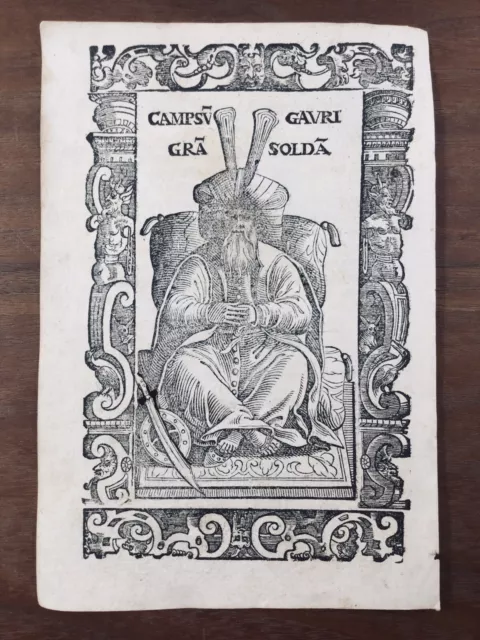 Sultan Kansou el Gouri Le Caire en 1598 Égypte Rare Gravure sur Bois Vecellio 2