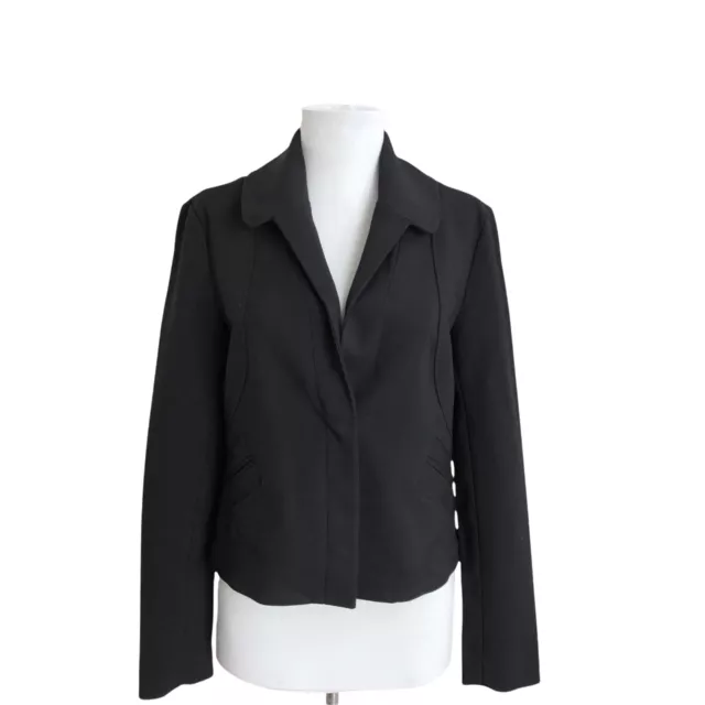 Halogen Black Blazer Womens S Lined Jacket Snap Pockets Nordstrom