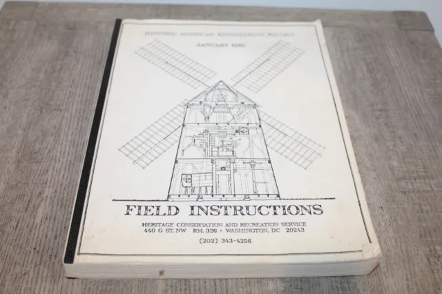 Vtg 1981 HISTORIC AMERICAN ENGINEERING RECORD Field Instructions INDUSTRIAL SITE