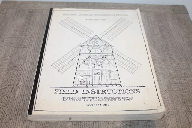 Vtg 1981 HISTORIC AMERICAN ENGINEERING RECORD Field Instructions INDUSTRIAL SITE