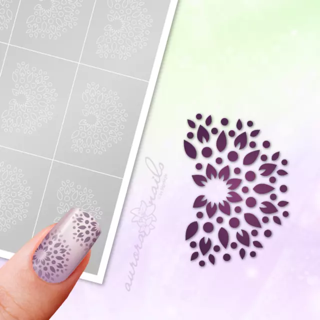 Schablonen für Airbrush und Nailart MU084 Floral Blume Blüte Ornament Muster