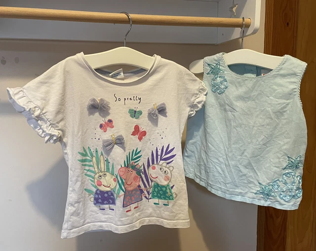 Girls Summer T-Shirt & Top Bundle Size 3-4 Years. NEXT, Tu. Peppa Pig, Flowers.