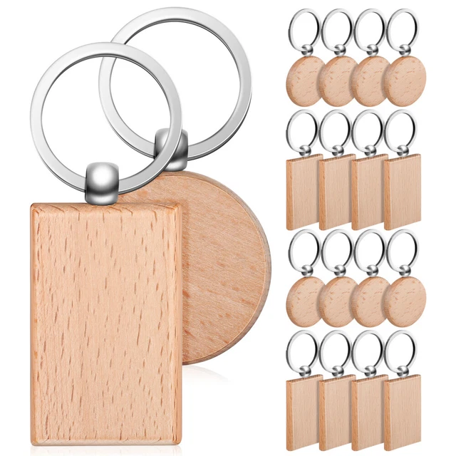 18 piezas Llavero manual para letreros de madera con adornos de madera de haya