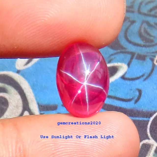 PINK STAR RUBY SAPPHIRE 9.05 Cts. (9X13X5 MM) OVAL CABOCHON LOOSE GEMSTONE, E1